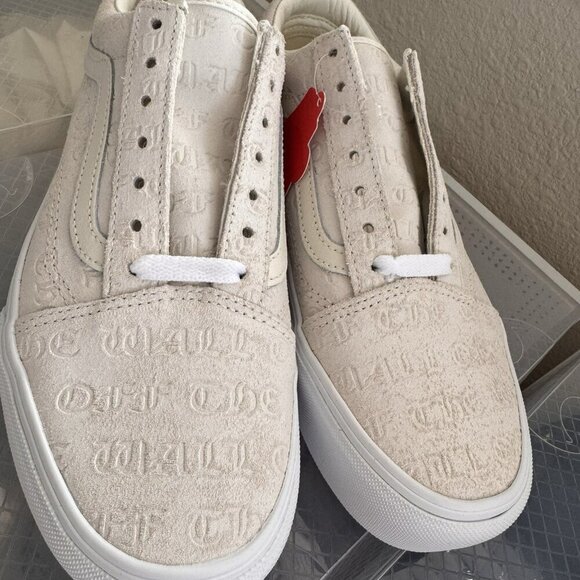 Womens Vans Sneakers Old Skool Platform Deboss Off The Wall White Size 7.5 NEW - Picture 4 of 8